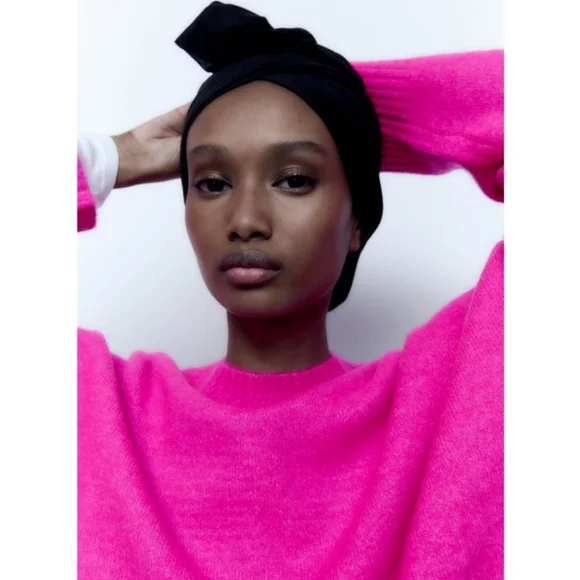 Zara Fuchsia Pullover Sweater Sz SMALL - Picture 4 of 12